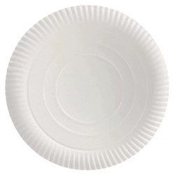 Tányér lapos papír 23 cm 100 db/csomag fehér
