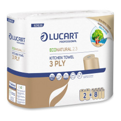 Kéztörlő 3 rétegű 2 tekercs/csomag EcoNatural 2.3 Lucart_821639J havanna barna Iroda üzemeltetés, munkavédelem Lucart
