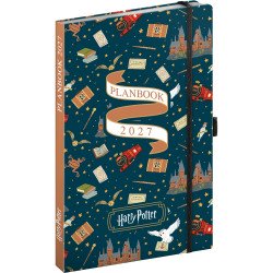 Keménytáblás notesz krémszínű lapokkal leszorító gumiszalaggal Harry Potter-Hogwarts 130x210mm, Presco Író- irodaszer, papíráru Presco
