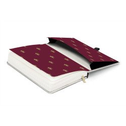 Keménytáblás notesz krémszínű lapokkal leszorító gumiszalaggal Harry Potter-Hogwarts 130x210mm, Presco