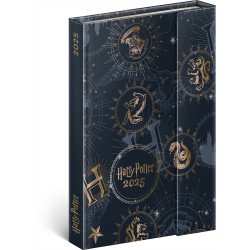 Határidőnapló mágnessel záródó, krémszínű lapokkal Harry Potter-Lumos 110×160 mm, Presco Határidőnapló Presco