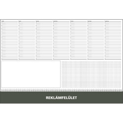 Asztali könyöklő fehér lapokkal zöld műbőrcsíkkal 570 x 390 mm  Realsystem 2026/2027 Író- irodaszer, papíráru Realsystem