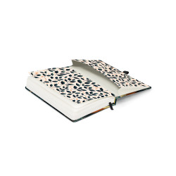 Keménytáblás notesz krémszínű lapokkal leszorító gumiszalaggal Fox 130x210mm, Presco