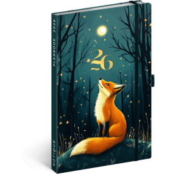 Keménytáblás notesz krémszínű lapokkal leszorító gumiszalaggal Fox 130x210mm, Presco