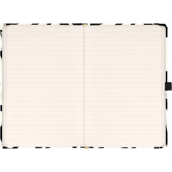 Keménytáblás notesz krémszínű lapokkal leszorító gumiszalaggal Fox 130x210mm, Presco