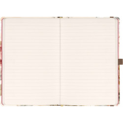 Keménytáblás notesz krémszínű lapokkal leszorító gumiszalaggal Herbarium 130x210mm, Presco