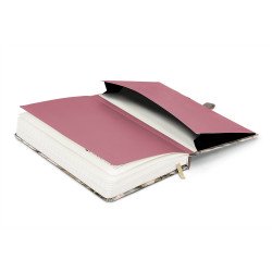 Keménytáblás notesz krémszínű lapokkal leszorító gumiszalaggal Herbarium 130x210mm, Presco
