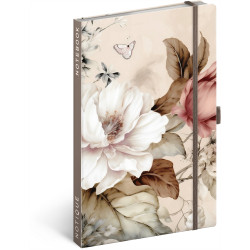 Keménytáblás notesz krémszínű lapokkal leszorító gumiszalaggal Herbarium 130x210mm, Presco Író- irodaszer, papíráru Presco
