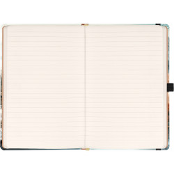 Keménytáblás notesz krémszínű lapokkal leszorító gumiszalaggal Japan 130x210mm, Presco