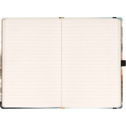 Keménytáblás notesz krémszínű lapokkal leszorító gumiszalaggal Japan 130x210mm, Presco