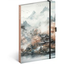 Keménytáblás notesz krémszínű lapokkal leszorító gumiszalaggal Japan 130x210mm, Presco Író- irodaszer, papíráru Presco