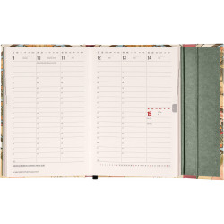 Határidőnapló mágnessel záródó, krémszínű lapokkal Alphonse Mucha 110×160 mm, Presco