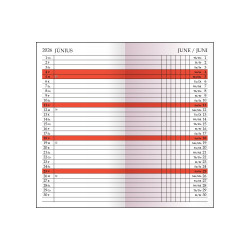 Zsebnaptár álló Leporello kivitel, havi tervező beosztás zöld Realsystem 2027.