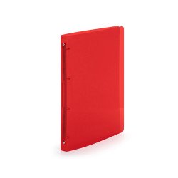 Gyűrűskönyv A4, 4 gyűrűs 2cm gerinc áttetsző PP, Karton P+P Lines piros