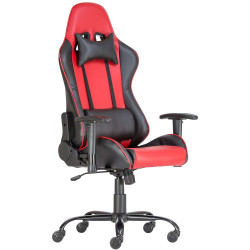 Forgószék, gamer ALPHA RACING fekete/piros, görgő, design