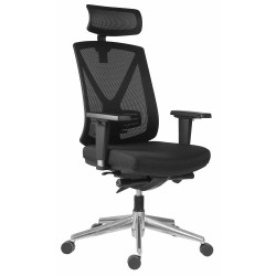 Forgószék MIRO extra fekete/mesh,  fejtámla 2D,fekete