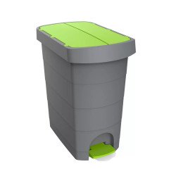 Szemetes kuka pedálos műanyag 60 literes Pelikán Slim eco fém színű zöld tetővel Író- irodaszer, papíráru Alpha