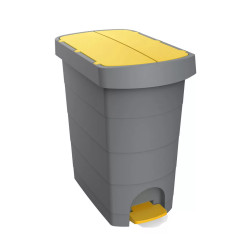 Szemetes kuka pedálos műanyag 60 literes Pelikán Slim eco antracit színű sárga tetővel UP232-214 Író- irodaszer, papíráru Planet
