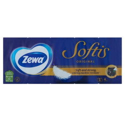 Papírzsebkendő 4 rétegű 10 x 9 db/csomag Zewa Softis illatmentes Iroda üzemeltetés, munkavédelem Zewa