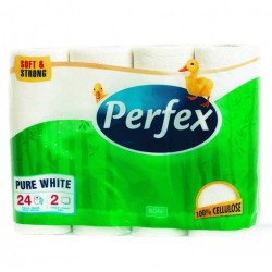 Toalettpapír 2 rétegű kistekercses 100% cellulóz 24 tekercs/csomag Boni Perfex Iroda üzemeltetés, munkavédelem Perfex