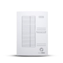 Iratgyűjtő, táblázatos pólyás dosszié A4, 230g. karton Bluering® fehér