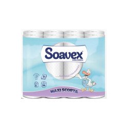Toalettpapír 3 rétegű kistekercses 100% cellulóz 162 lap/tekercs 24 tekercs/csomag Soavex Maxi Scorta_Paperdi Iroda üzemeltetés, munkavédelem Paperdi