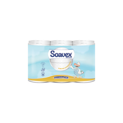 Toalettpapír 3 rétegű kistekercses 100% cellulóz 170 lap/tekercs 12 tekercs/csomag Soavex Maxi Prestige_Paperdi