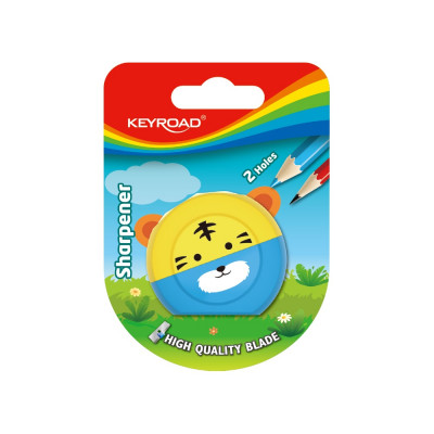 Hegyező, 2 lyukú, 1 db/bliszter, Keyroad Speedy Snail, vegyes színek Hegyező, 2 lyukú, 1 db/bliszter, Keyroad Speedy Snail, vegyes színek