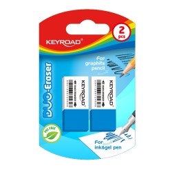 Radír, 2 db/bliszter, Keyroad Duo, fehér-kék Író- irodaszer, papíráru Keyroad