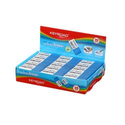 Radír, 30 db/display, Keyroad Duo, fehér-kék Író- irodaszer, papíráru Keyroad