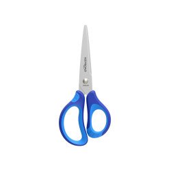 Olló, 15 cm, hegyes, 1 db/bliszter, Keyroad Soft Grip, vegyes színek