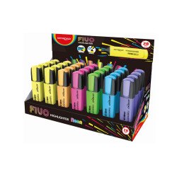 Szövegkiemelő vágott hegyű, lapos test, 28 db/display, Keyroad Fluo neon színek Író- irodaszer, papíráru Keyroad