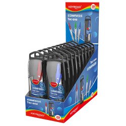 Körző, betétes, fém, pótbéllel, Keyroad Smart, vegyes színek Író- irodaszer, papíráru Keyroad