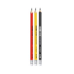 Grafitceruza, HB, radíros, háromszögletű, 12 db/bliszter, Keyroad, vegyes színek