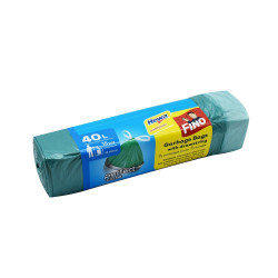 Szemeteszsák önzáró szalaggal 40 liter 55 x 62 cm 14 mikron 15 db/tekercs Fino zöld Iroda üzemeltetés, munkavédelem Fino