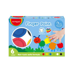 Ujjfesték készlet, 6 x 25 ml, Keyroad, vegyes színek Író- irodaszer, papíráru Keyroad