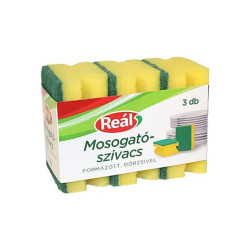 Mosogatószivacs 3 db/csomag formázott Reál