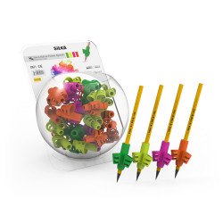 Ceruza markolat, fogássegítő, szilikon, neon, 72 db/display, Silka Ceruzafogó Silka