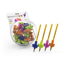 Ceruza markolat, fogássegítő, szilikon, csillám, 72 db/display, Silka Ceruzafogó Silka