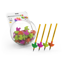 Ceruza markolat, fogássegítő, szilikon, smile, 72 db/display, Silka Ceruzafogó Silka