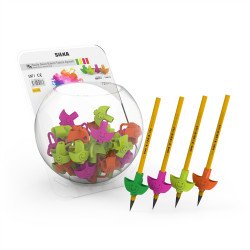 Ceruza markolat, fogássegítő, szilikon, smile, 72 db/display, Silka