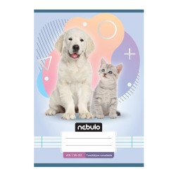 Füzet, A5, 2. osztályos vonalas, 16-32, Állatos minták, 16 db/csomag Nebulo