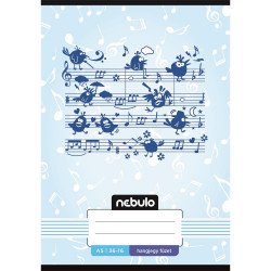 Füzet, A5, hangjegy, 36-16, Mix minták, 16 db/csomag Nebulo Író- irodaszer, papíráru Nebulo
