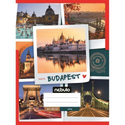 Füzet, A4, sima, 80-32, ország-város minták, 12 db/csomag Nebulo Író- irodaszer, papíráru Nebulo