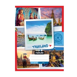 Füzet, A4, sima, 80-32, ország-város minták, 12 db/csomag Nebulo