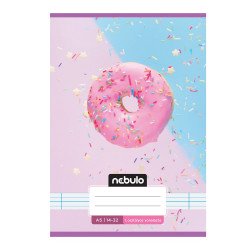Füzet, A5, 1. osztályos vonalas, 14-32, Cuki minták, 16 db/csomag Nebulo
