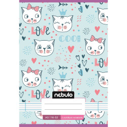 Füzet, A5, 2. osztályos vonalas, 16-32, Cuki minták, 16 db/csomag Nebulo