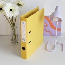 Iratrendező A4, 5cm, két oldalt PP borítás,lapraszerelt, Bluering® Premium sárga