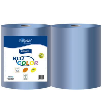 Kéztörlő 3 rétegű tekercses átmérő: 26 cm 100% cellulóz 2 tekercs/csomag BLU COLOR Paperdi_BIBS800 kék