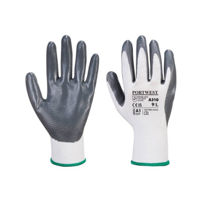Védőkesztyű PU tenyérmártással nylon XL-es méret  A310 Portwest szürke-fehér Védőkesztyű PU tenyérmártással nylon XL-es méret  A310 Portwest szürke-fehér